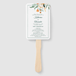 Leque Elegante Script Greenery Floral Wedding Cerimônia