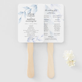 Leque Elegante Watercolor Dusty Blue Floral
