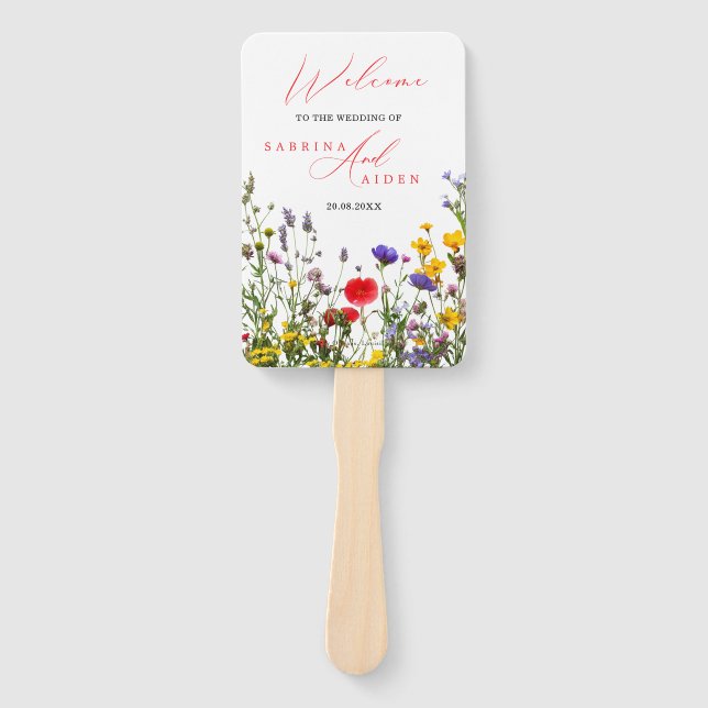 Leque Elegante Wild Flower Blooming Weding Program (Frente)