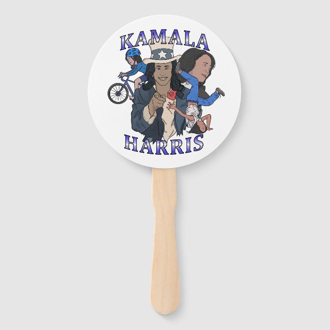 Leque Eleição de Estilo de Rap Bootleg Kamala Harris (Frente)