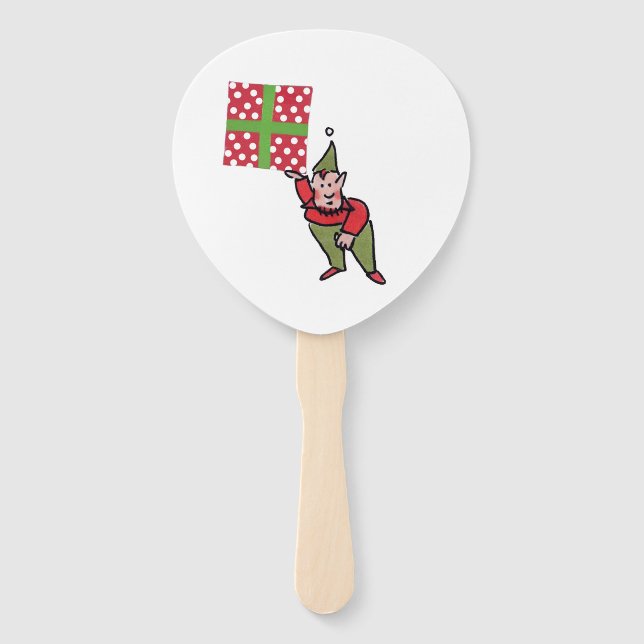 Leque Elf With Polka Dot Gift paddle hand fans (Frente)