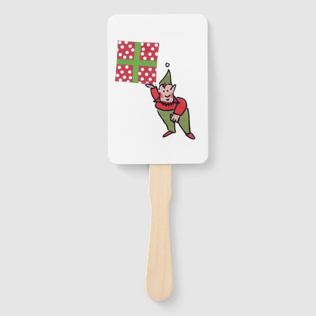 Leque Elf With Polka Dot Gift rectangle hand fans (Frente)