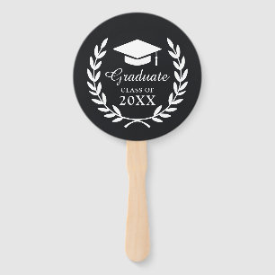Leque Emblema de Foto Personalizada de Graduação Preta S
