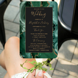 Leque Emerald Green - Programa de Casamento Dourado de A