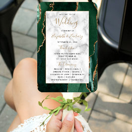 Leque Emerald Green - Programa Dourado de Casamento de A