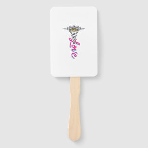 Leque Enfermeira Amor Caduceu Floral Médico Design Verti