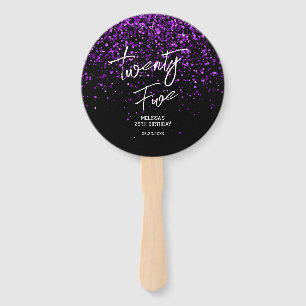 Leque Espumante Roxo Negro Qualquer Idade Aniversário