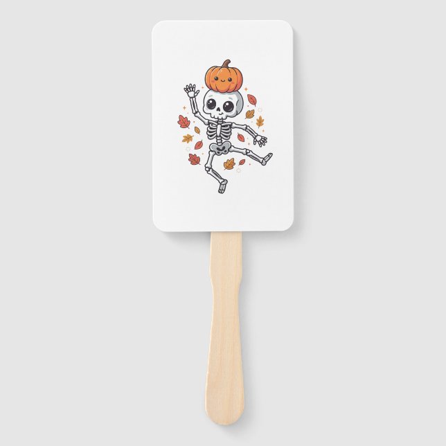 Leque Esqueleto Dançante de Halloween Fofo com Cabeça de (Frente)