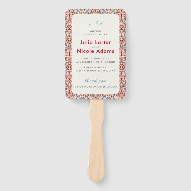 Leque Estilos Geométricos Estilhará Casamento Metálico d (Frente)