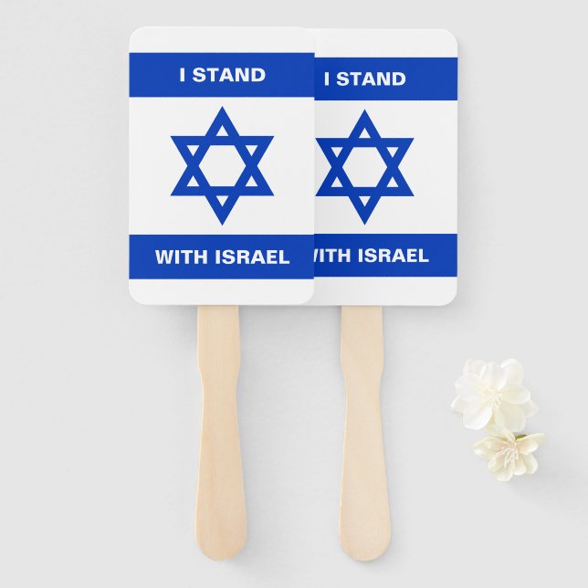 Leque Eu mantenho com Israel um texto personalizado band (Frente e Verso)