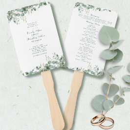 Leque Eucalyptus Sage Green Watercolor Casamento Verde