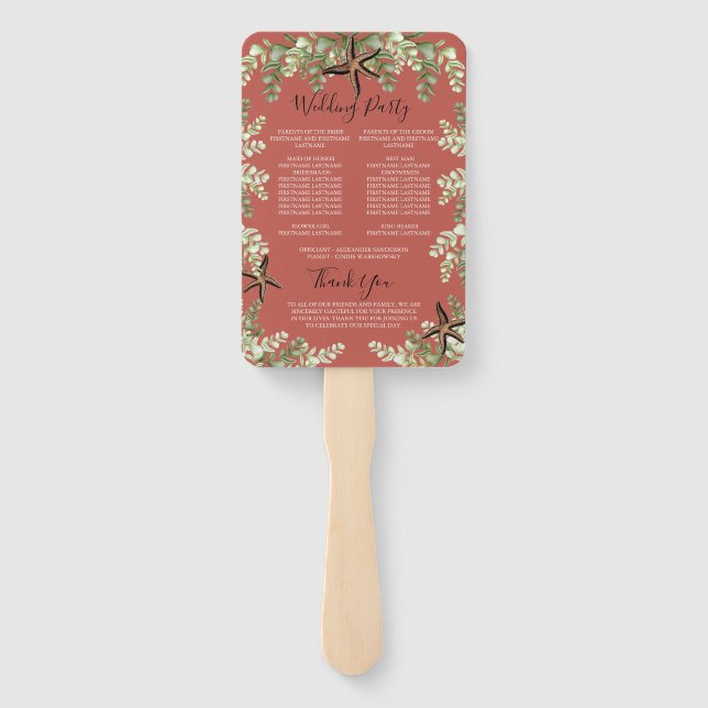 Leque Eucalyptus Starfish Fall Autumn Terracotta (Verso)