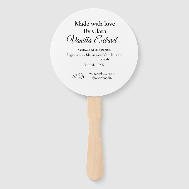 Leque Extrato de baunilha casado adicionar ingredientes  (Frente)