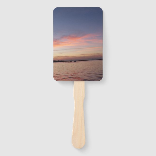 Leque fã de mão com a foto Sunset da Florida Keys em 1 l (Frente)