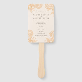 Leque Fã de Mão do Programa de Casamento Mehndi Henna