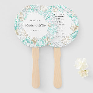 Leque fã do Programa de Casamento de Turquesa costeira