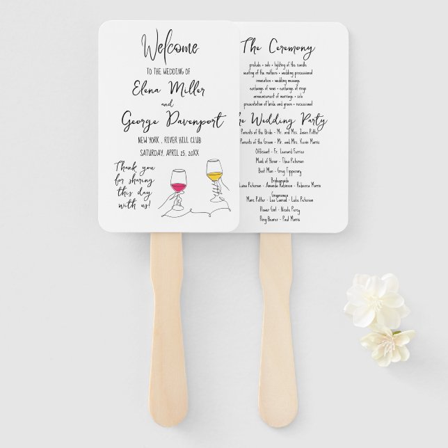 Leque Fã do programa Whimsical Wedding (Frente e Verso)