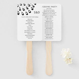 Leque Fã estilizado do programa do casamento da pena do