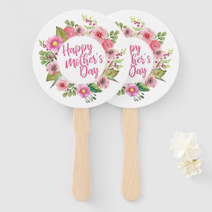 Leque Fã floral da mão do dia das mães feliz elegante