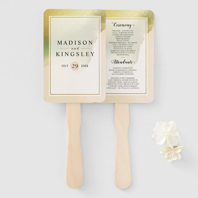 Leque Fab Chartreuse 🤵 Arranjo e Na moda (Frente e Verso)