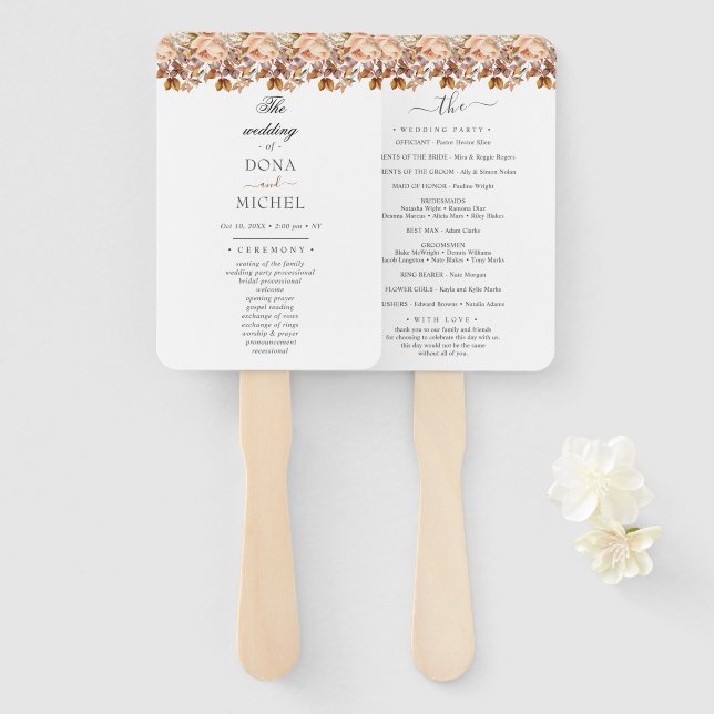 Leque Fall Autumn Deixa Casamento Russo de Boho (Frente e Verso)