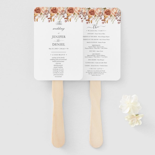 Leque Fall Autumn Leaves Rustic Country Boho Wedding (Frente e Verso)