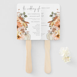 Leque Fall Florals Pumpkin Watercolor Wedch Program
