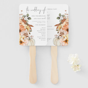 Leque Fall Florals Pumpkin Watercolor Wedch Program