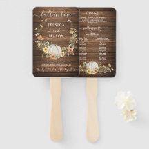 Fall Rustic Floral Harvest Pumpkin Weding Program