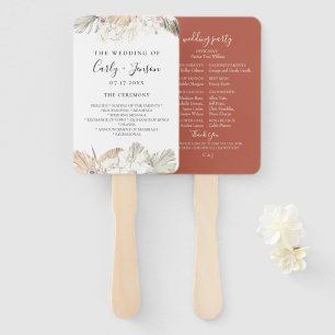 Leque Fãs botânicos da mão do programa do casamento d
