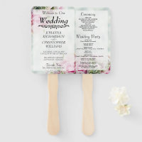 Fãs de Casamento de Rosas Rosa com Programa