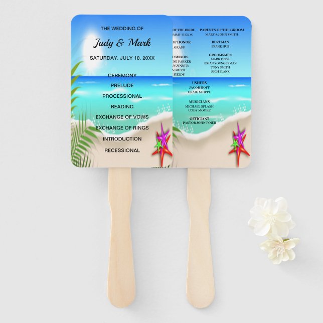 Leque Fãs do Programa de Casamento de Peixe-Estrelas Col (Frente e Verso)