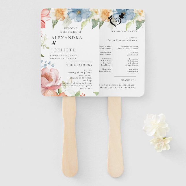 Leque Fãs do Programa de Casamento Moderno com Foto (Frente e Verso)