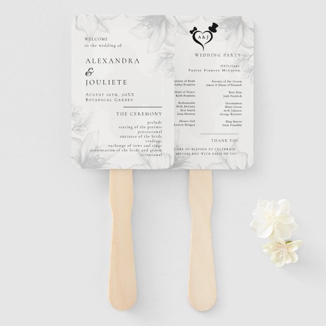 Leque Fãs do Programa de Casamento Moderno com Foto (Frente e Verso)