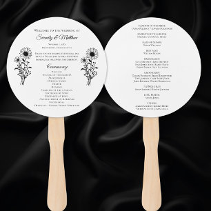 Leque Fãs do Programa de Casamento Rustic Floral Sunflow
