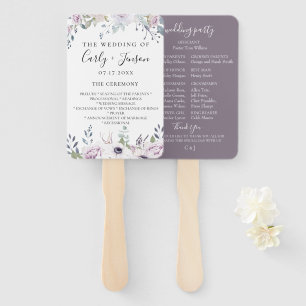 Leque Fãs florais da mão do programa do casamento do