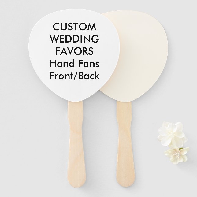 Leque Favoritos personalizados de casamento FANS-MÃO - E (Frente e Verso)