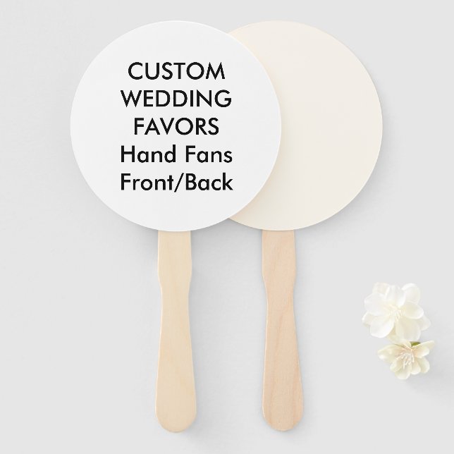 Leque Favoritos personalizados de casamento FANS-MÃO - R (Frente e Verso)