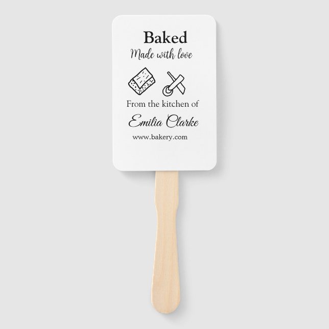 Leque Feita com amor, empresa de padaria adiciona textur (Frente)