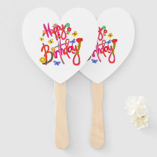 Leque Felicidades Coloridas de Aniversário Floral & Borb