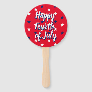 Leque Feliz 4 de julho estrelas brancas vermelhas azuis 