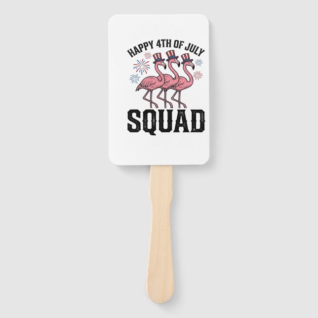 Leque Feliz 4 de Julho Flamingo Squad Vector Design_1 (Frente)