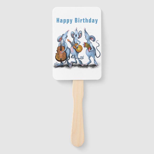Leque Feliz aniversário do Fã de Mão Divertido da Banda  (Frente)