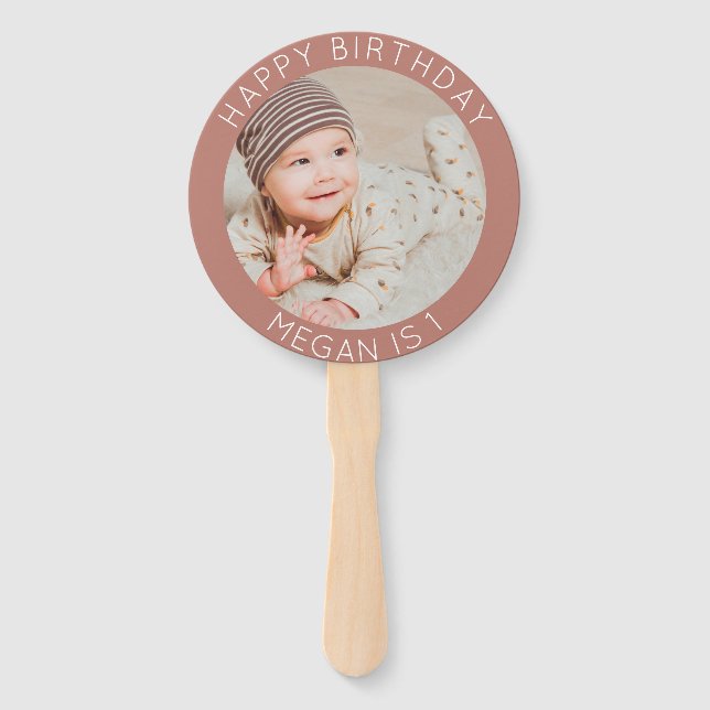 Leque Feliz Aniversário: Foto simples celebrações modern (Frente)