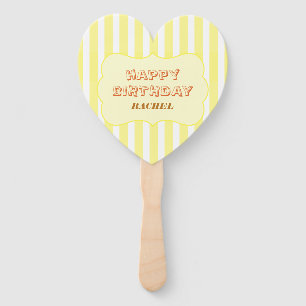 Leque Feliz Aniversário Personalizado com Faixa Amarela