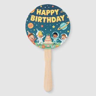 Leque Feliz aniversário tema espacial