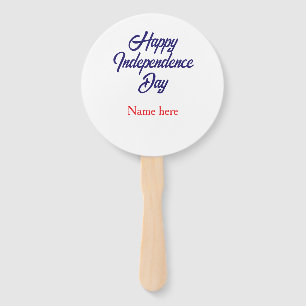 Leque feliz dia da independência nome azul vermelho amer