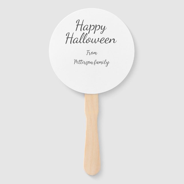 Leque Feliz Dia das Bruxas adiciona nome familiar caligr (Frente)