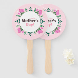 Leque Feliz Dia das Mães Tulipas Rosa