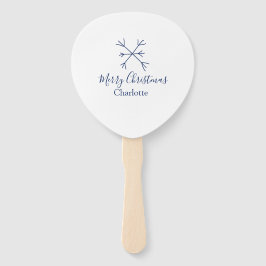 Leque Feliz Natal flocos de neve azuis adicionam nomes d